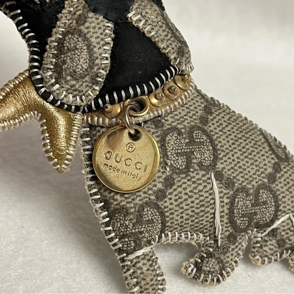GUCCI FRENCH BULLDOG KEYCHAIN Leroy Guccioli Dog Frenchie Monogram Charm - Picture 3 of 15